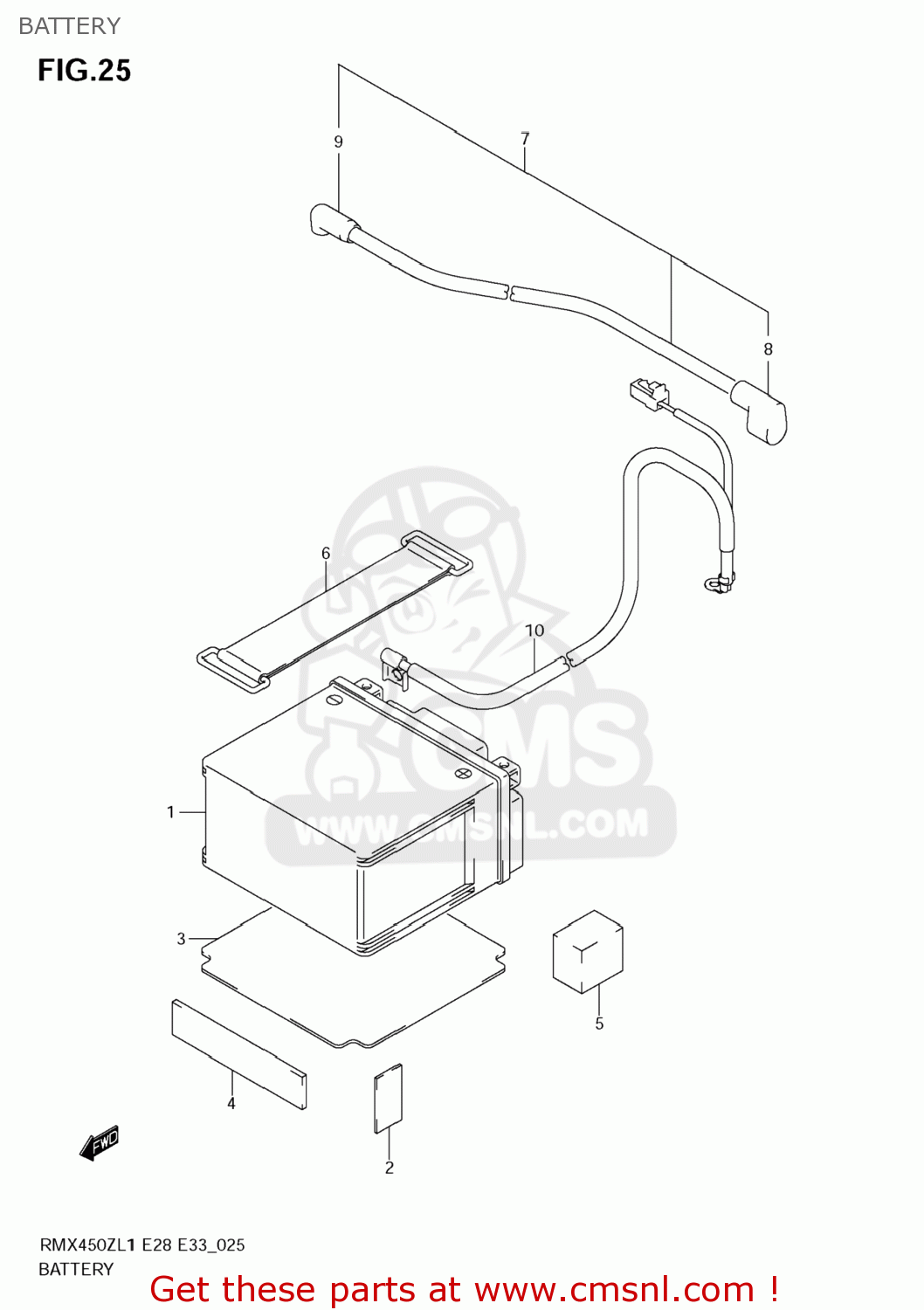 BATTERY RMX450Z 2011 (L1) USA (E03)