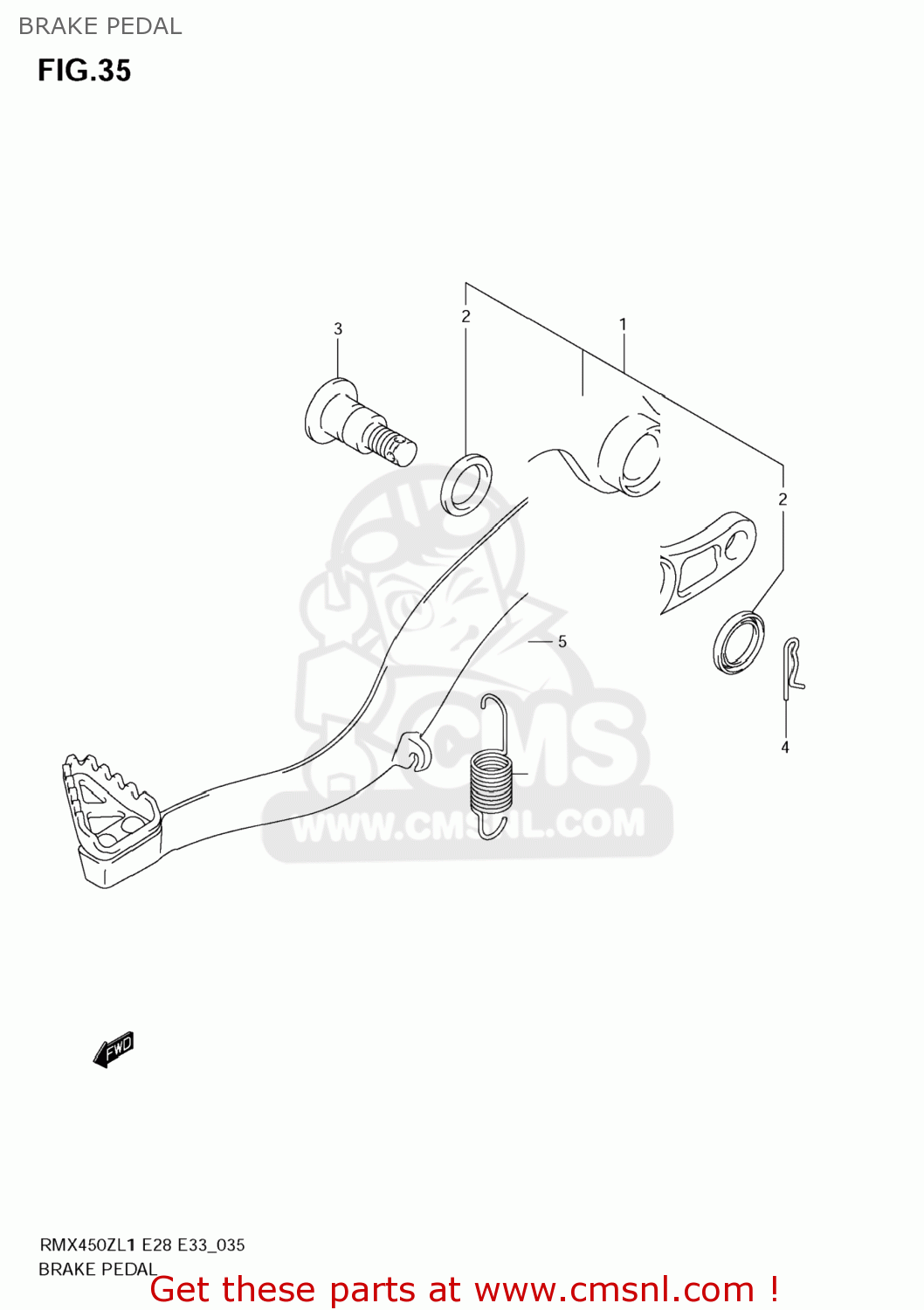 BRAKE PEDAL RMX450Z 2011 (L1) USA (E03)