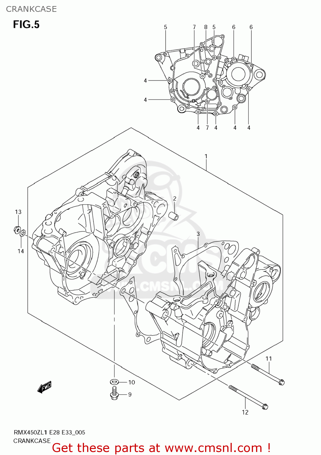 CRANKCASE RMX450Z 2011 (L1) USA (E03)