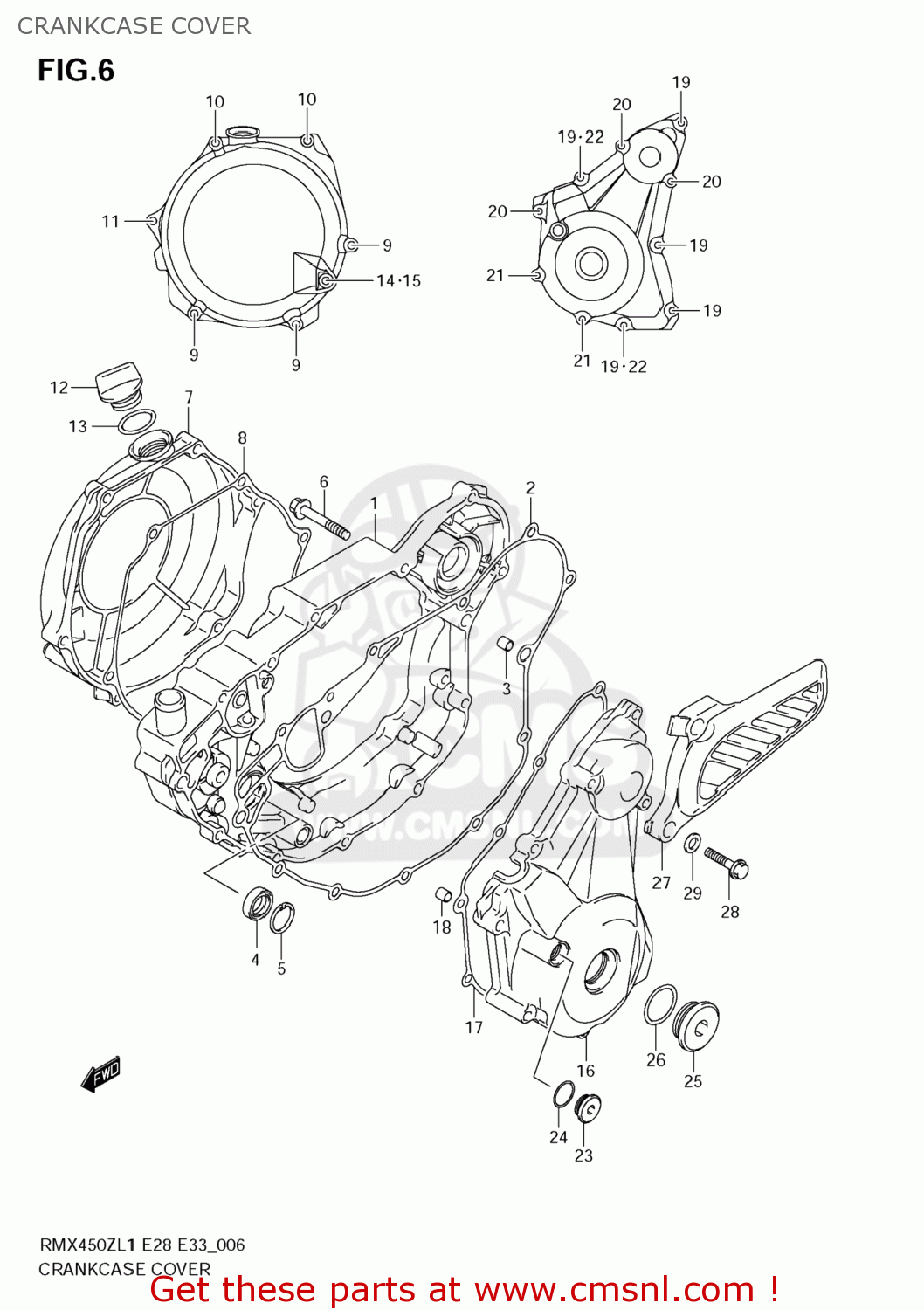 CRANKCASE COVER RMX450Z 2011 (L1) USA (E03)
