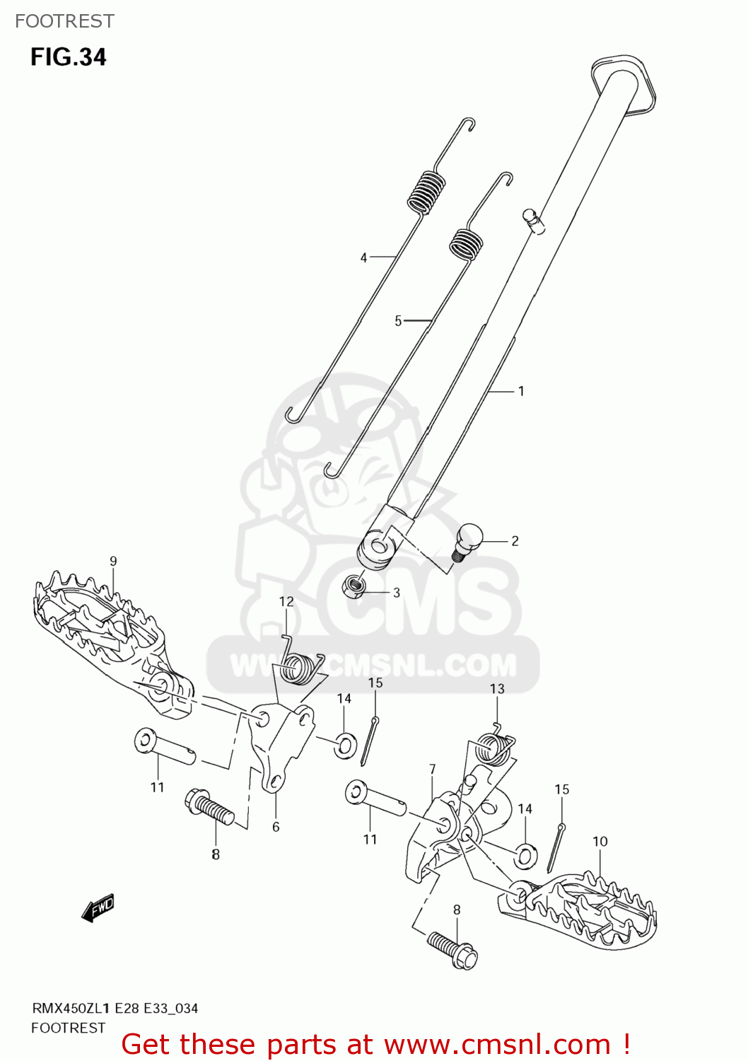 FOOTREST RMX450Z 2011 (L1) USA (E03)