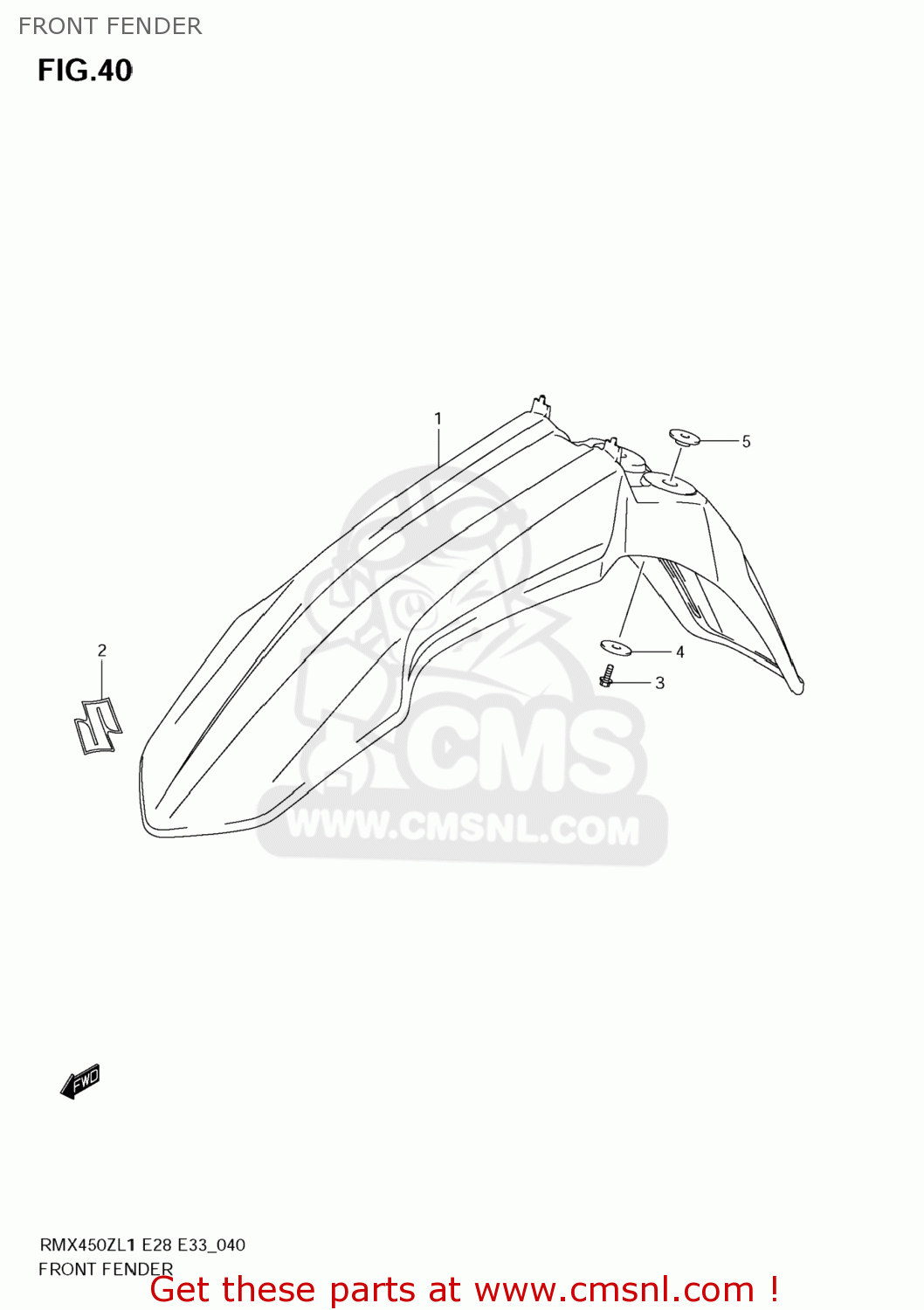 FRONT FENDER RMX450Z 2011 (L1) USA (E03)