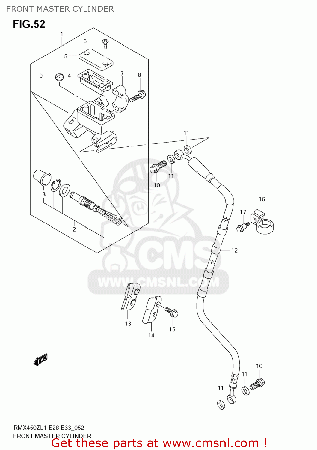 FRONT MASTER CYLINDER RMX450Z 2011 (L1) USA (E03)