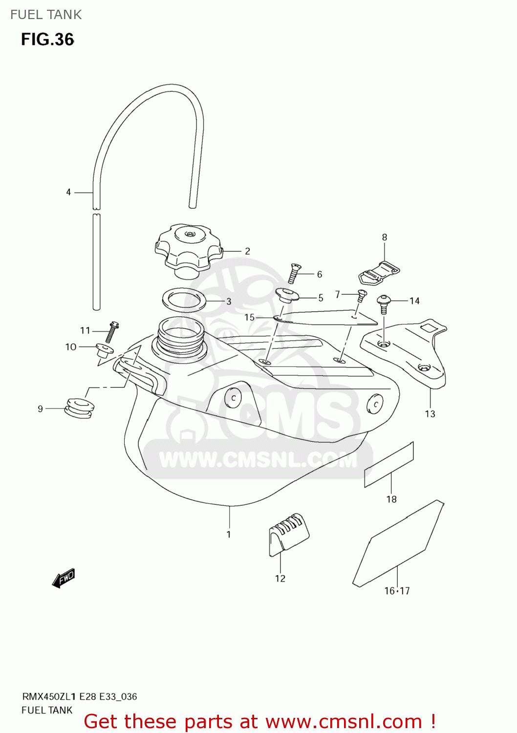 FUEL TANK RMX450Z 2011 (L1) USA (E03)