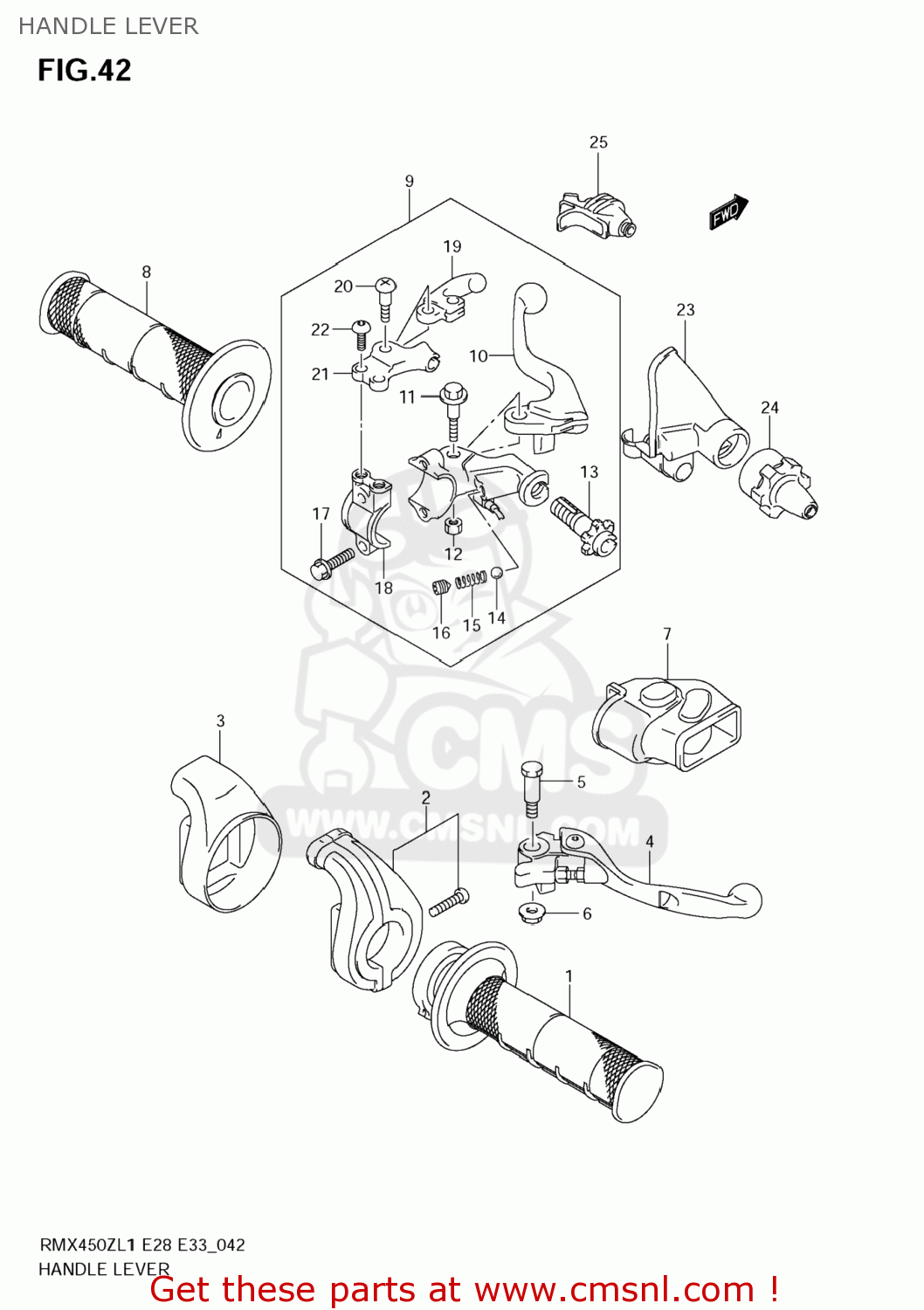 HANDLE LEVER RMX450Z 2011 (L1) USA (E03)