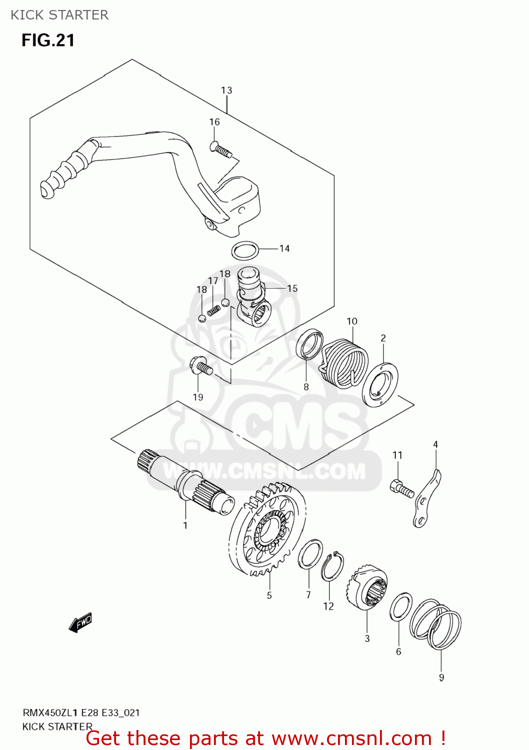 KICK STARTER RMX450Z 2011 (L1) USA (E03)