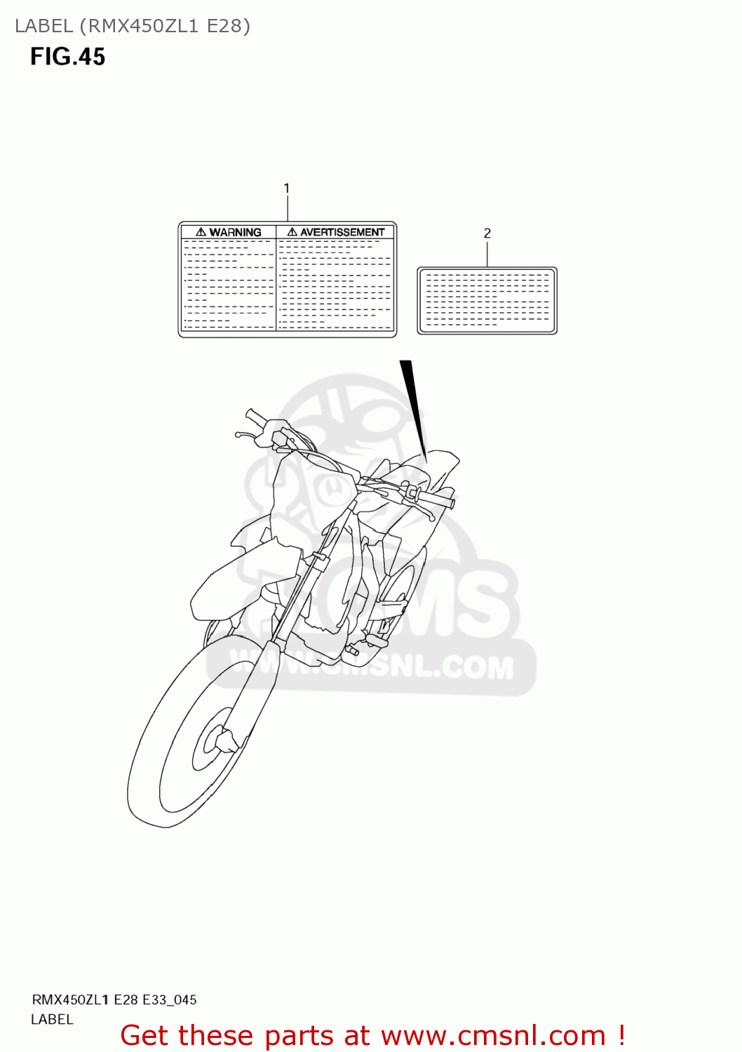 LABEL (RMX450ZL1 E28) RMX450Z 2011 (L1) USA (E03)
