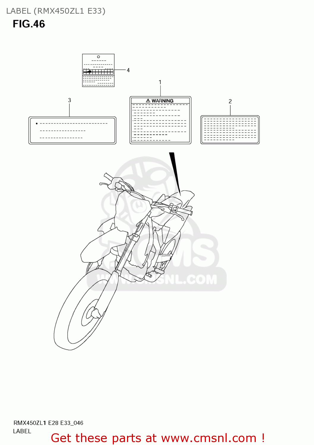 LABEL (RMX450ZL1 E33) RMX450Z 2011 (L1) USA (E03)
