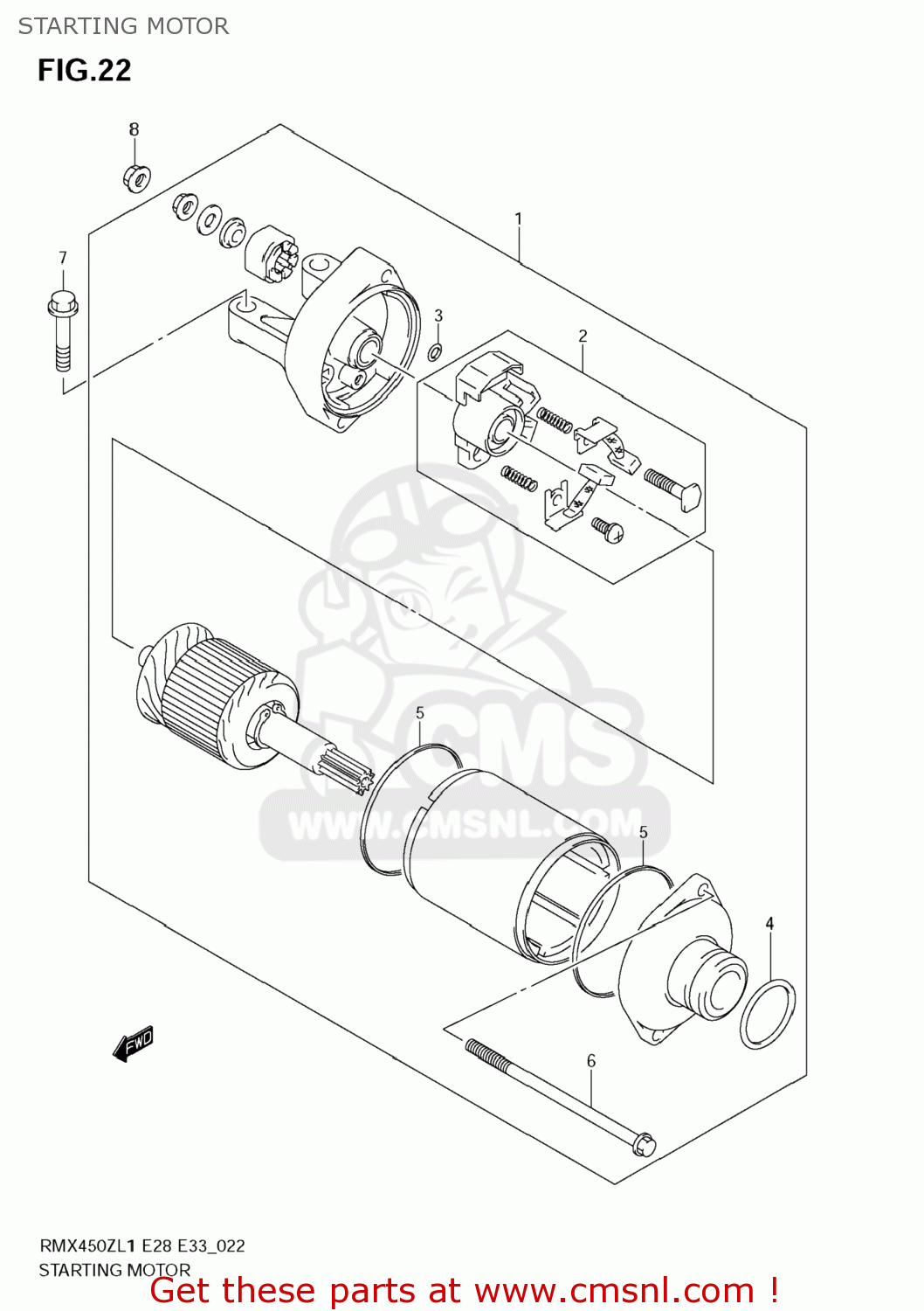 STARTING MOTOR RMX450Z 2011 (L1) USA (E03)