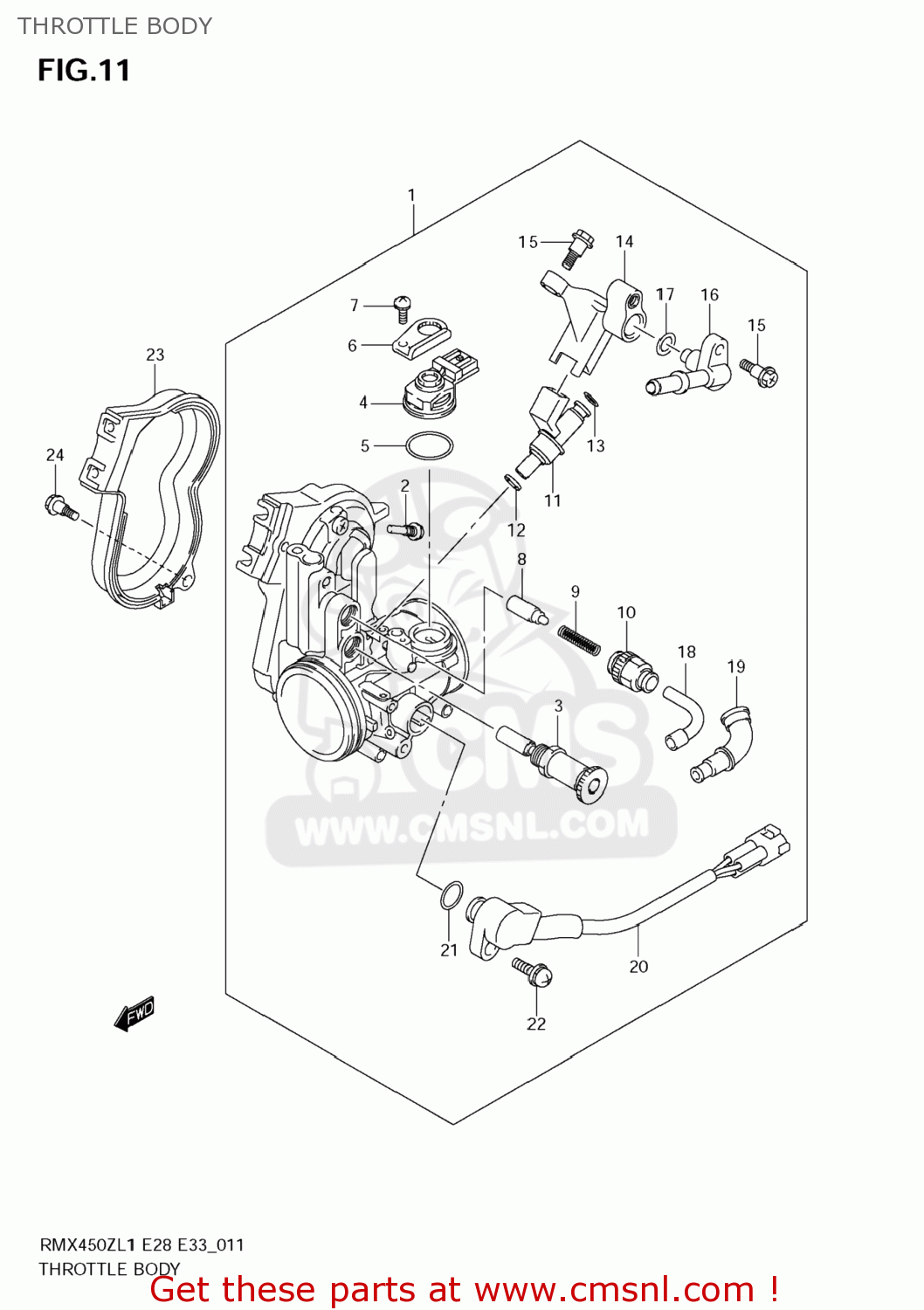 THROTTLE BODY RMX450Z 2011 (L1) USA (E03)