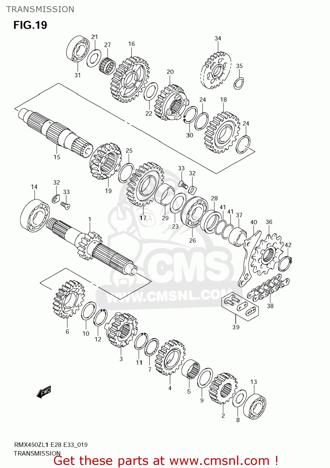 TRANSMISSION RMX450Z 2011 (L1) USA (E03)