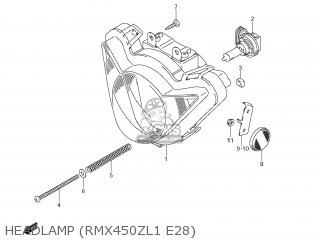 HEADLAMP (RMX450ZL1 E28) - RMX450Z 2011 (L1) USA (E03)