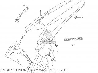 REAR FENDER (RMX450ZL1 E28) - RMX450Z 2011 (L1) USA (E03)