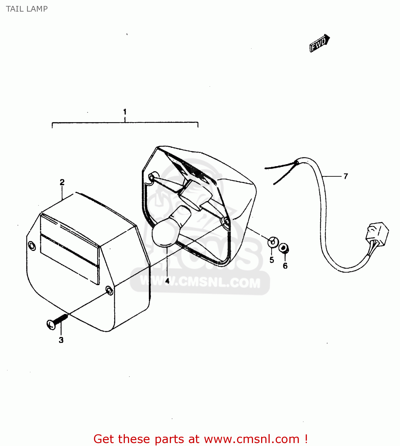 TAIL LAMP RMX50 1996 (T) PORTUGAL SPAIN (E29 E53)