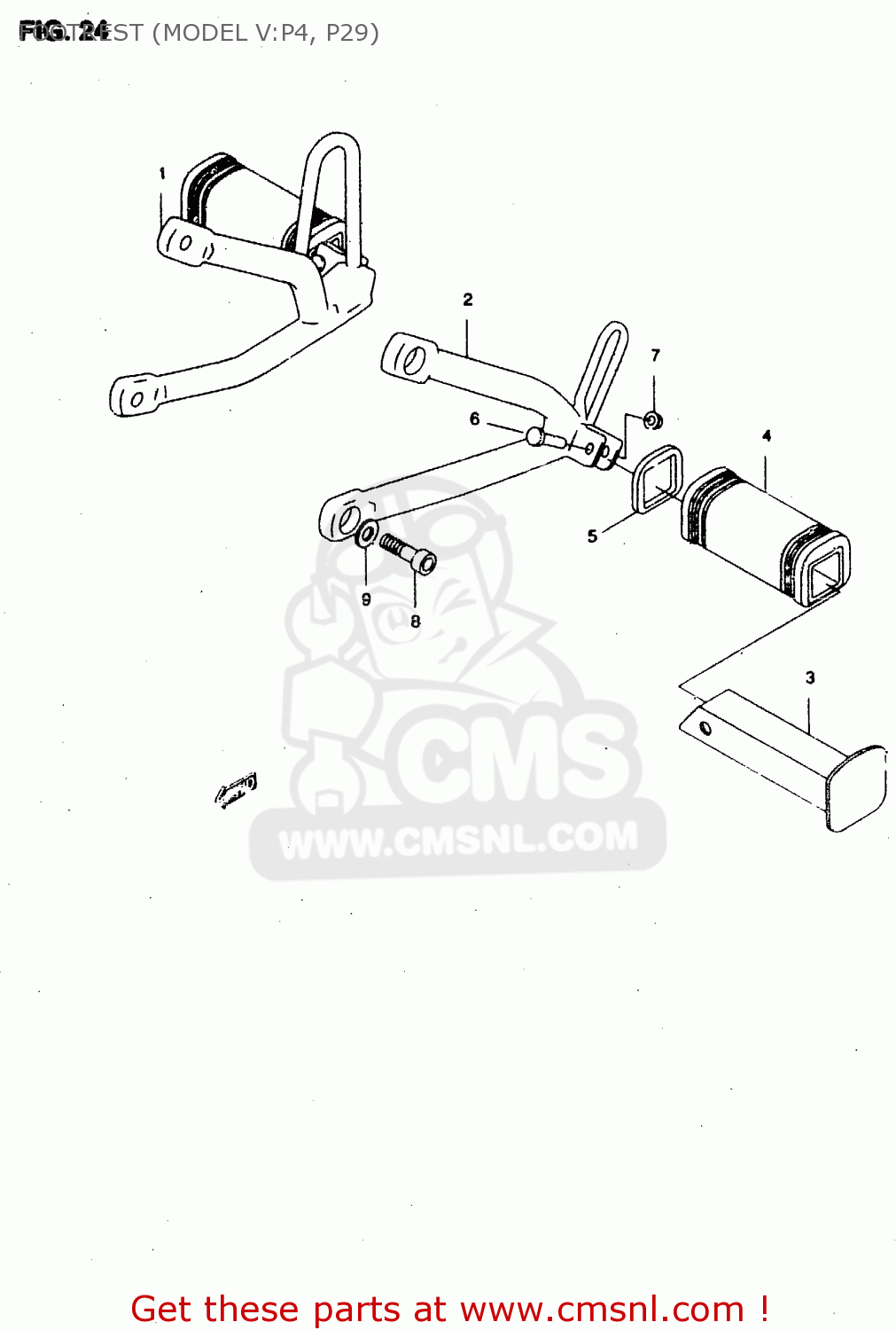 FOOTREST (MODEL V:P4, P29) RMX50 1996 (T) PORTUGAL SPAIN (E29 E53)