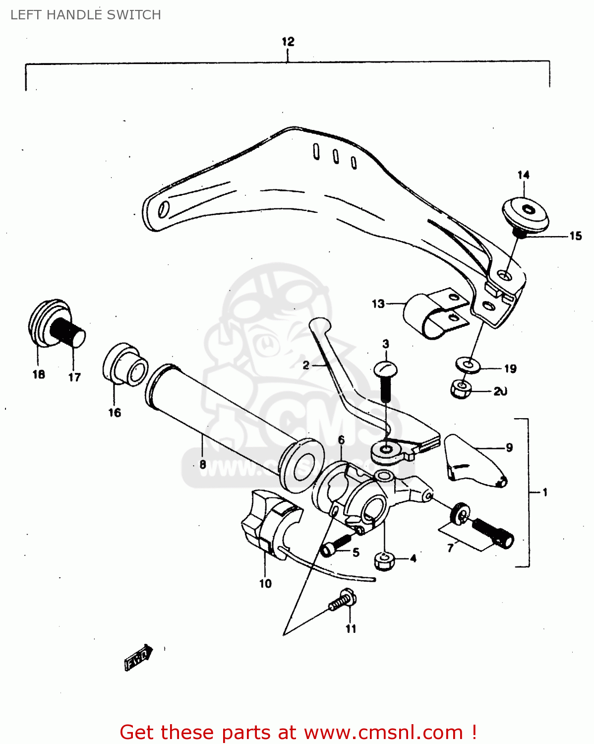 LEFT HANDLE SWITCH RMX50 1996 (T) PORTUGAL SPAIN (E29 E53)