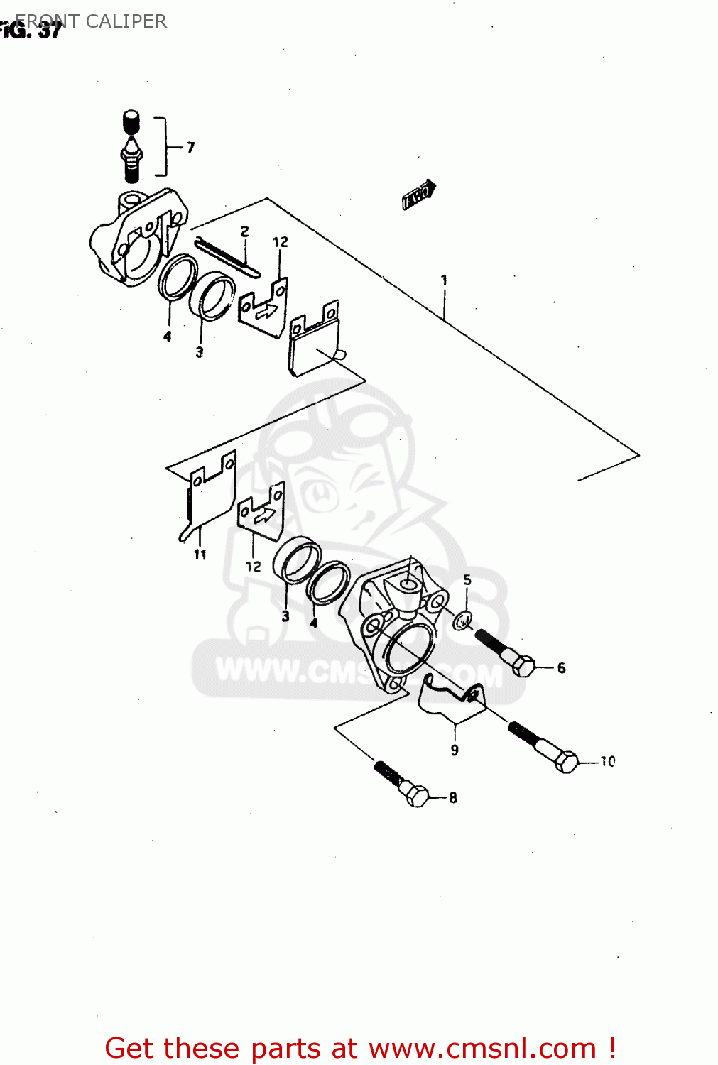 FRONT CALIPER RMX50 1996 (T) PORTUGAL SPAIN (E29 E53)