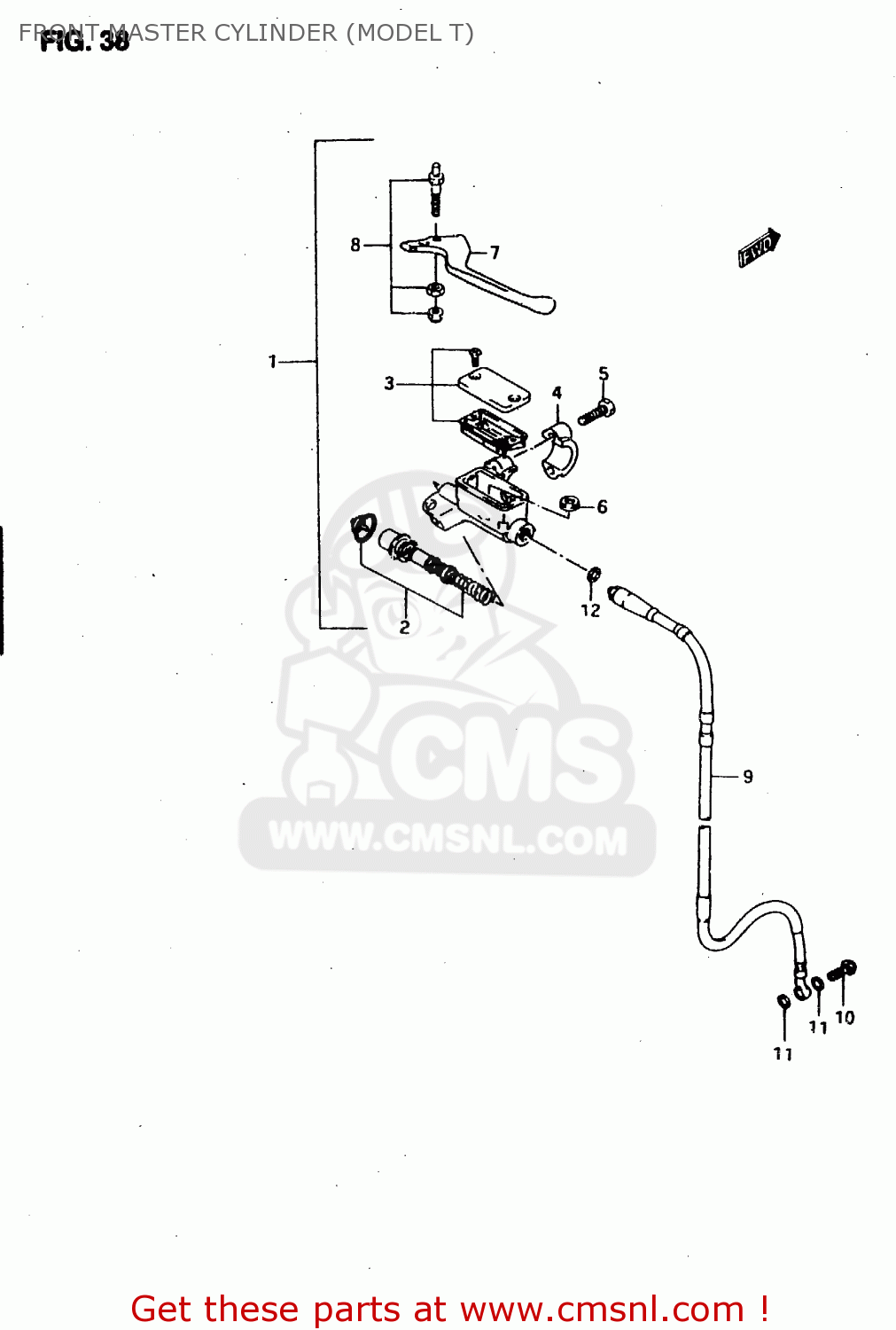 FRONT MASTER CYLINDER (MODEL T) RMX50 1996 (T) PORTUGAL SPAIN (E29 E53)