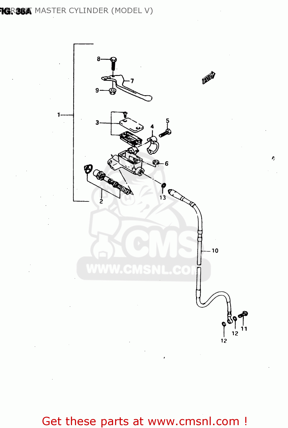 FRONT MASTER CYLINDER (MODEL V) RMX50 1996 (T) PORTUGAL SPAIN (E29 E53)