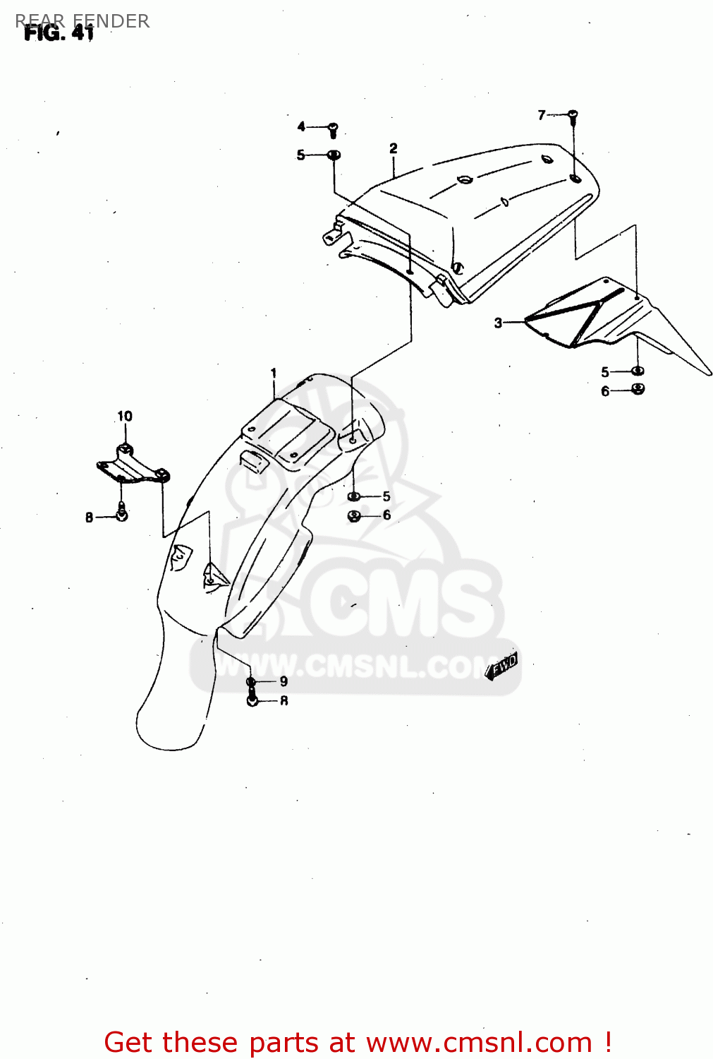 REAR FENDER RMX50 1996 (T) PORTUGAL SPAIN (E29 E53)