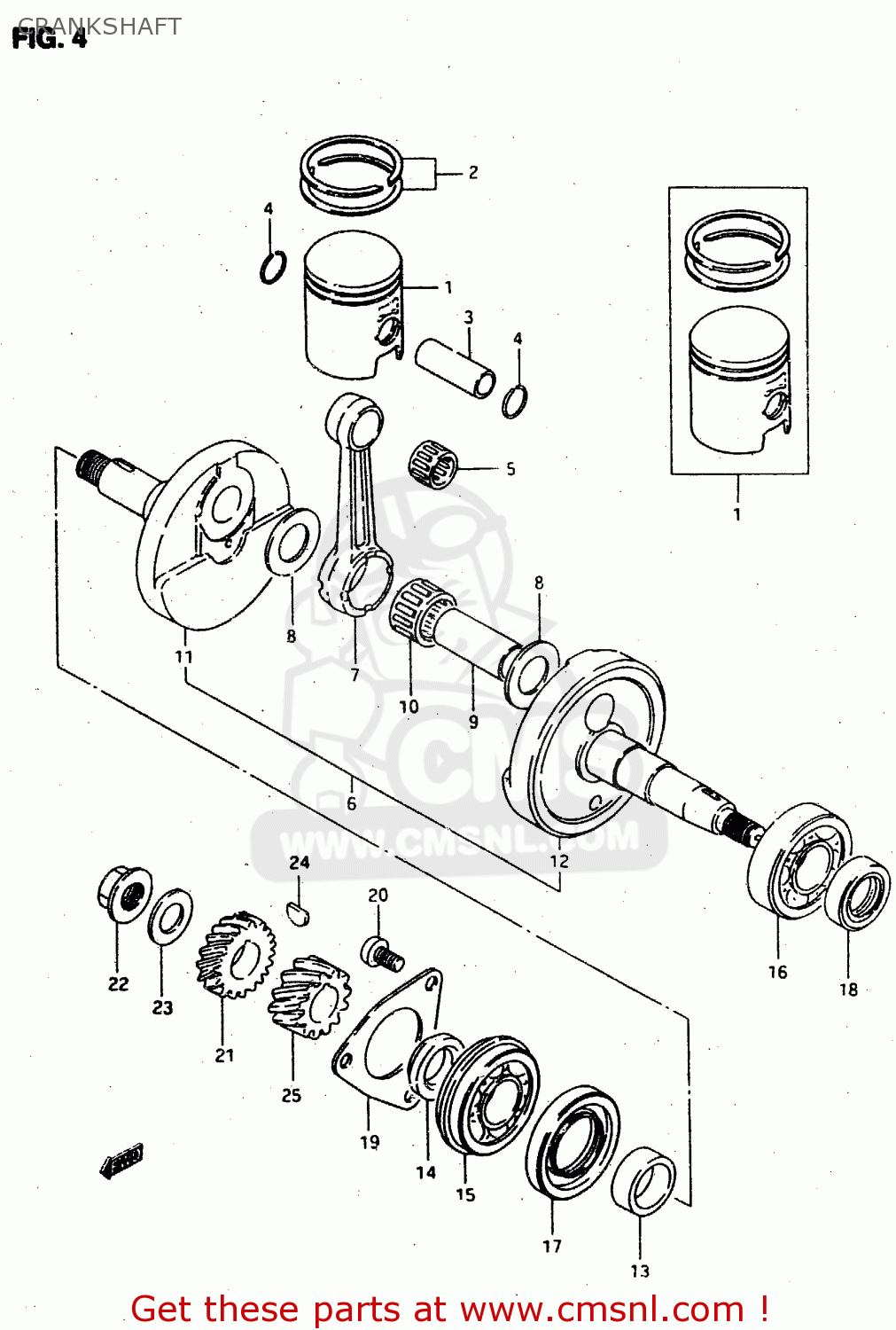 CRANKSHAFT RMX50 1996 (T) PORTUGAL SPAIN (E29 E53)