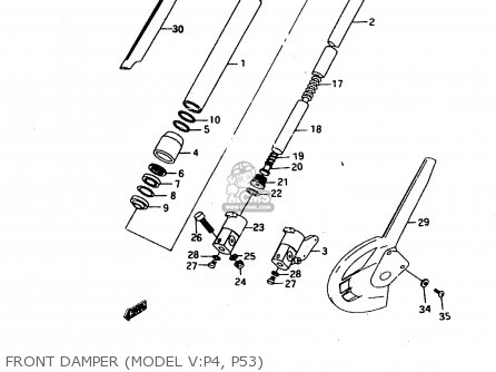 FRONT DAMPER (MODEL V:P4, P53) - RMX50 1996 (T) PORTUGAL SPAIN (E29 E53)