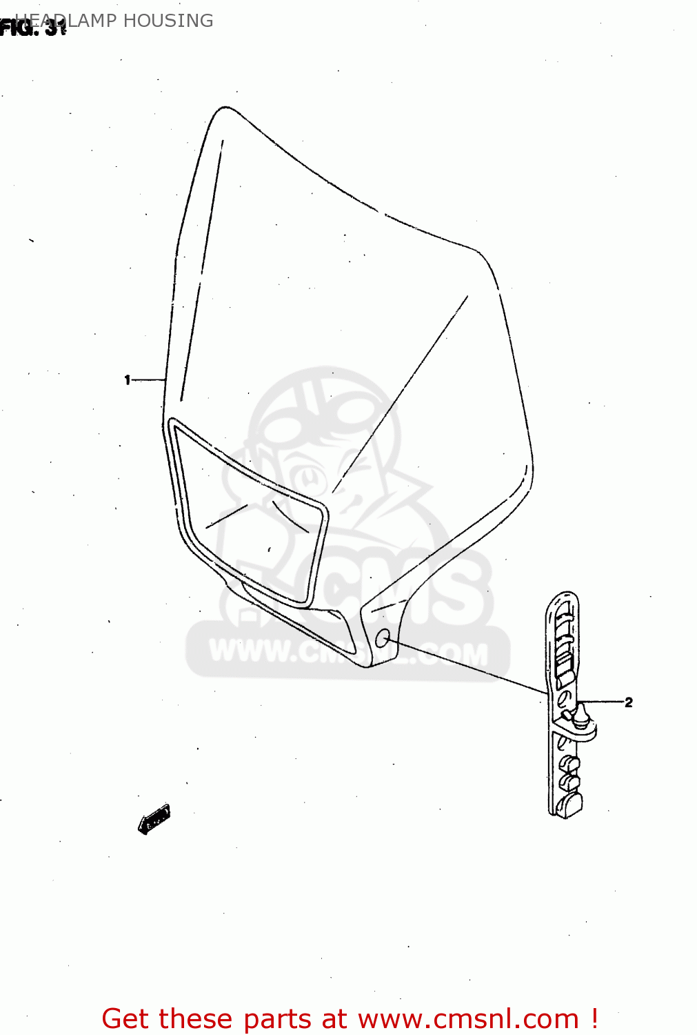 HEADLAMP HOUSING RMX50 1997 (V) FRANCE PORTUGAL SPAIN (E04 E29 E53)