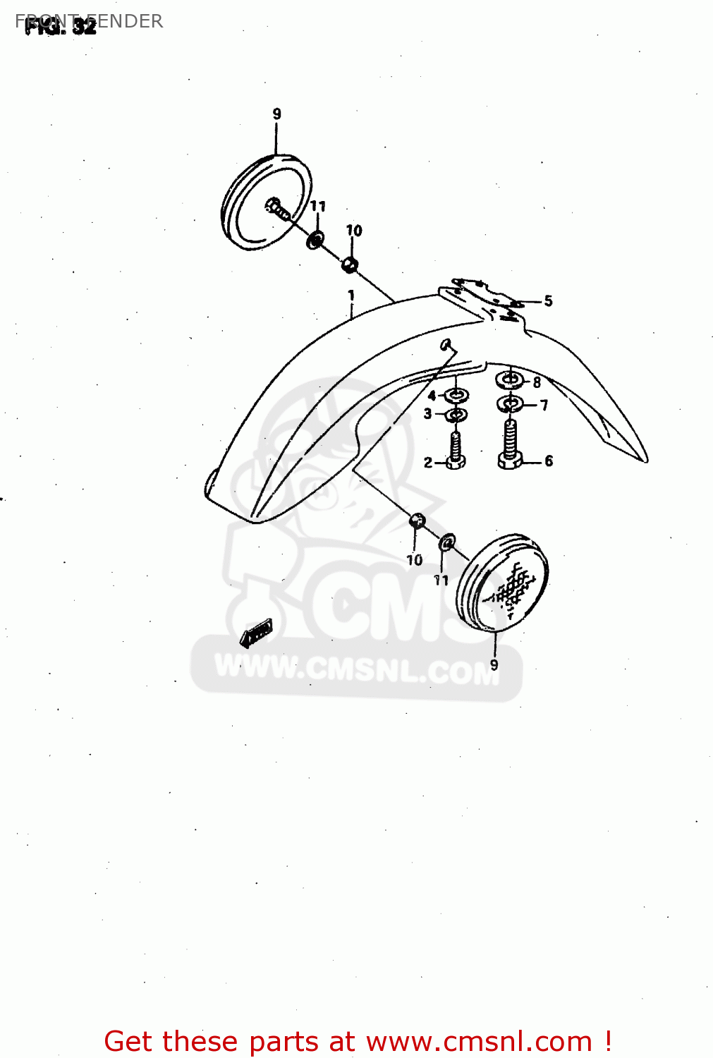 FRONT FENDER RMX50 1997 (V) FRANCE PORTUGAL SPAIN (E04 E29 E53)