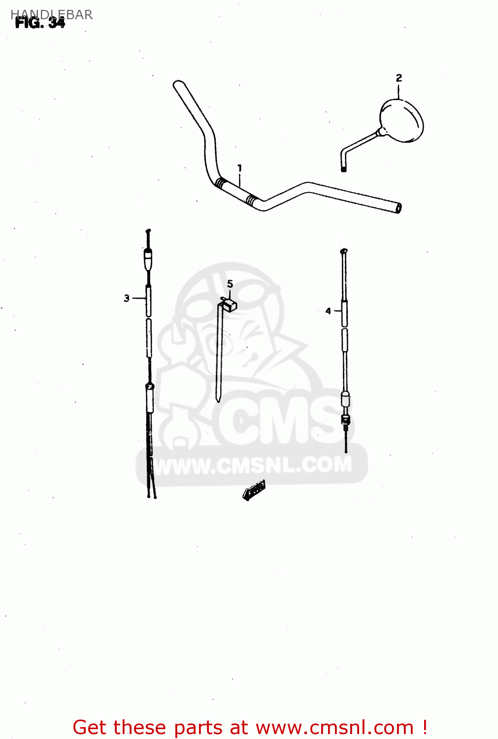 HANDLEBAR RMX50 1997 (V) FRANCE PORTUGAL SPAIN (E04 E29 E53)