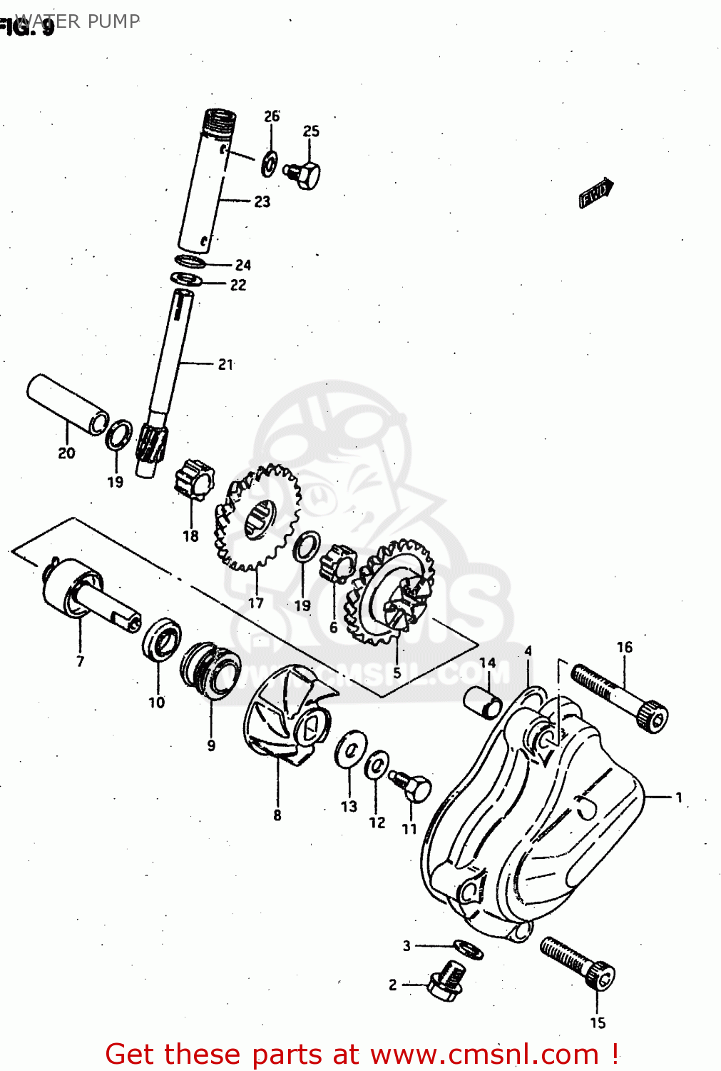 WATER PUMP RMX50 1997 (V) FRANCE PORTUGAL SPAIN (E04 E29 E53)