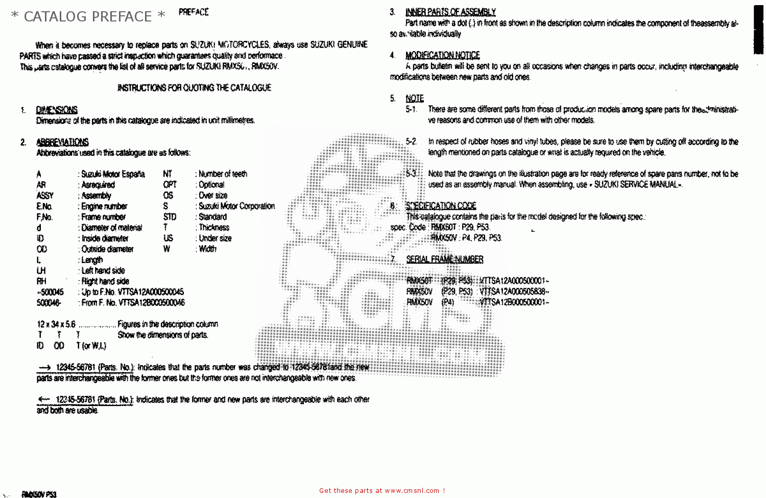 * CATALOG PREFACE * RMX50 1997 (V) FRANCE PORTUGAL SPAIN (E04 E29 E53)