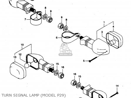 TURN SIGNAL LAMP (MODEL P29) - RMX50 1997 (V) FRANCE PORTUGAL SPAIN (E04 E29 E53)