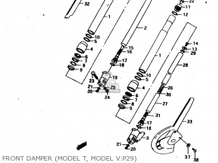 FRONT DAMPER (MODEL T, MODEL V:P29) - RMX50 1997 (V) FRANCE PORTUGAL SPAIN (E04 E29 E53)