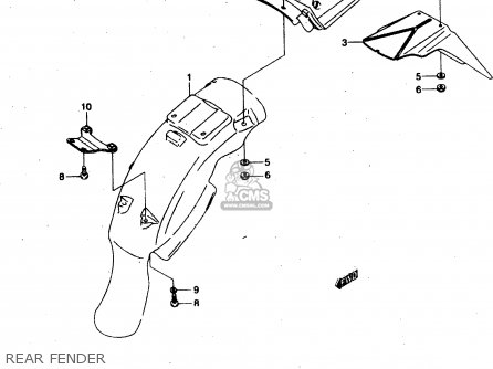 REAR FENDER - RMX50 1997 (V) FRANCE PORTUGAL SPAIN (E04 E29 E53)