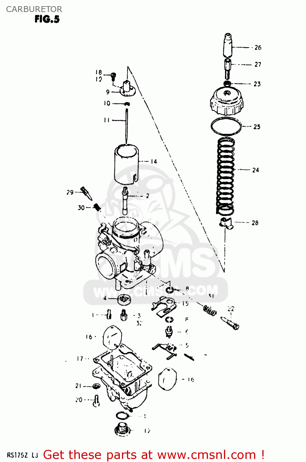 CARBURETOR RS175 1981 (X) USA (E03)