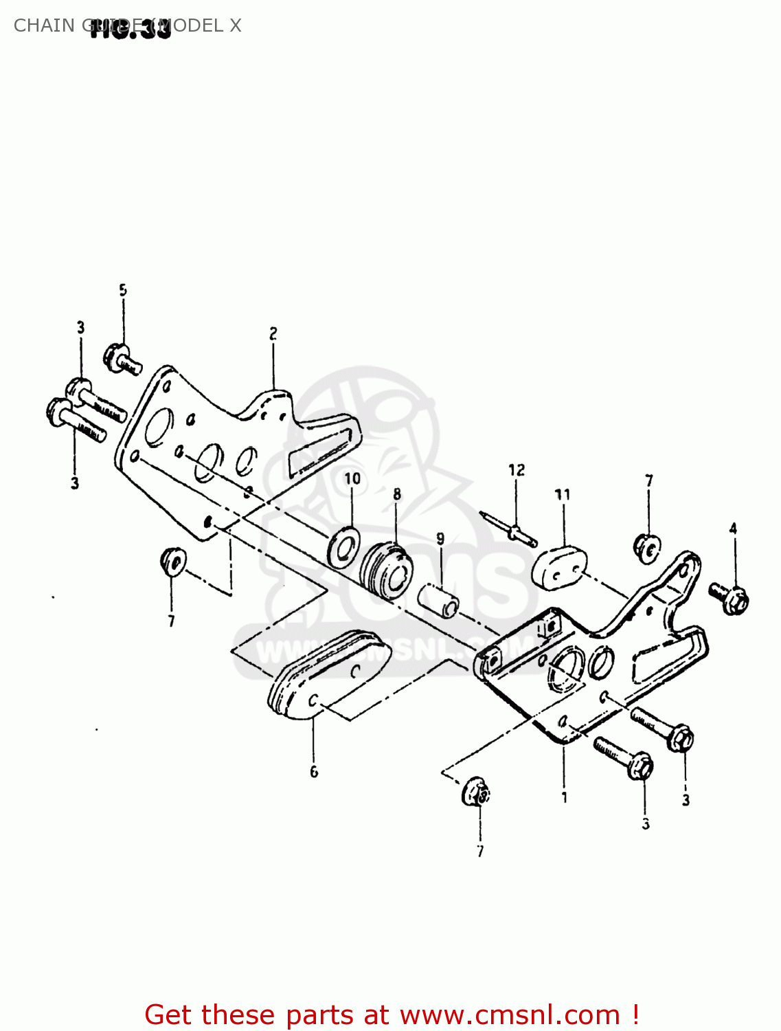 CHAIN GUIDE (MODEL X RS175 1981 (X) USA (E03)