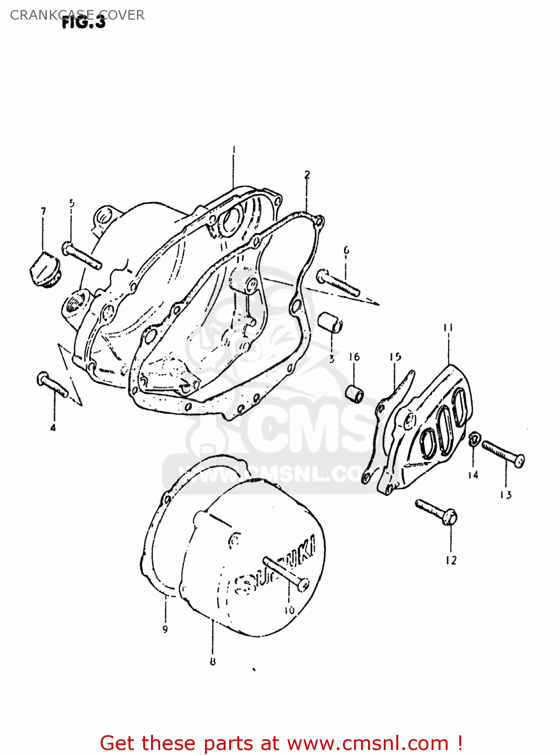 CRANKCASE COVER RS175 1981 (X) USA (E03)