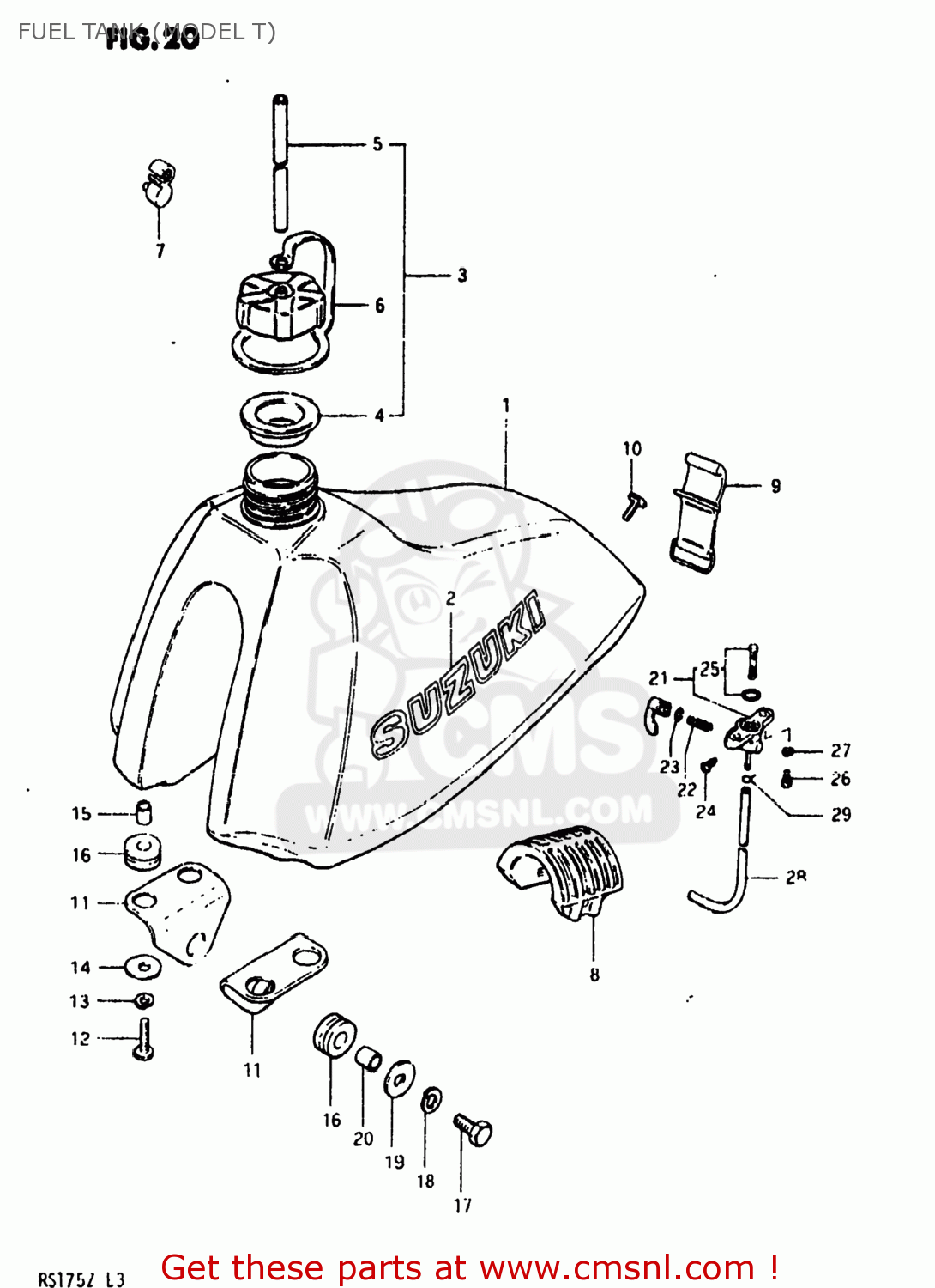 FUEL TANK (MODEL T) RS175 1981 (X) USA (E03)