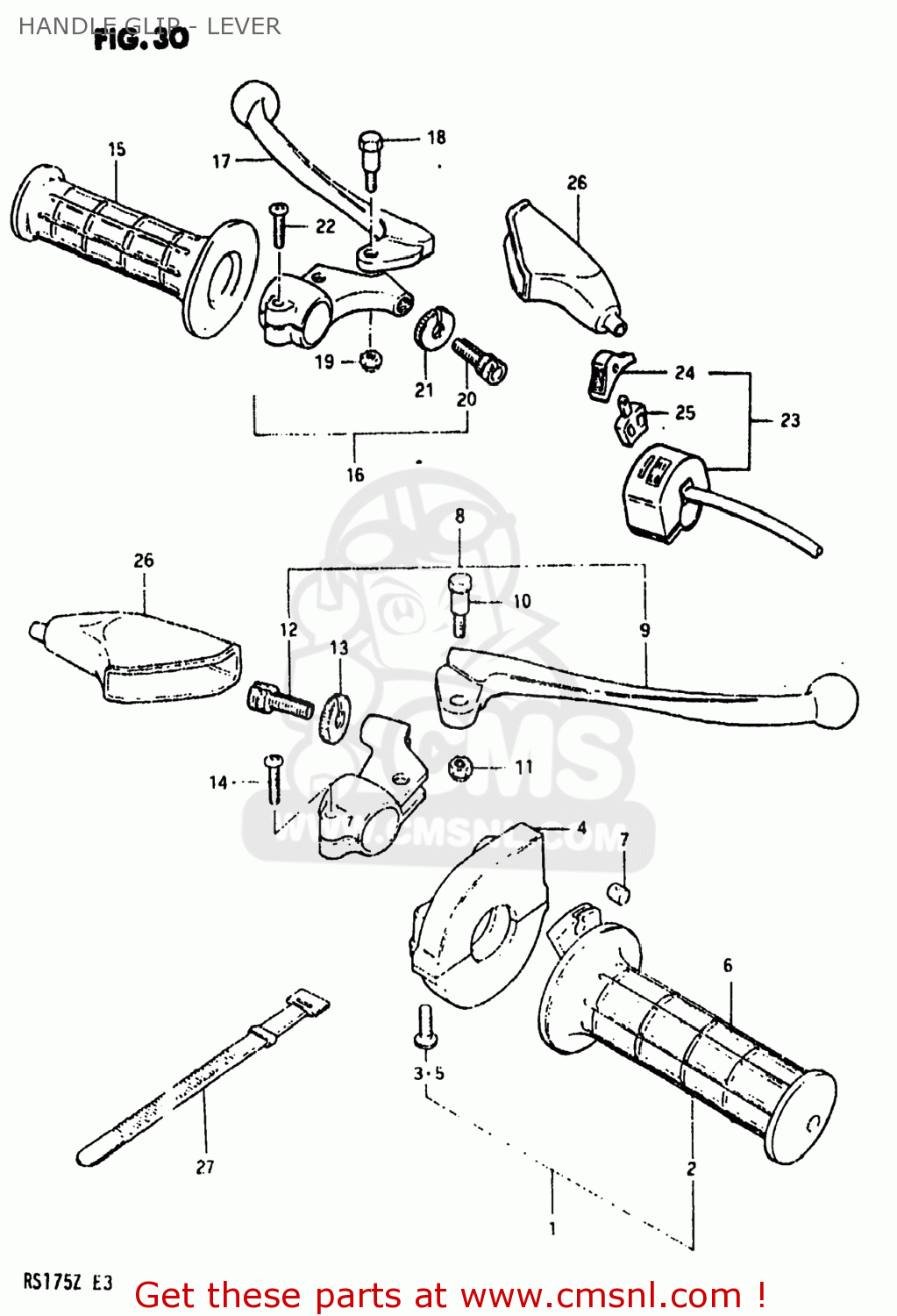 HANDLE GLIP - LEVER RS175 1981 (X) USA (E03)