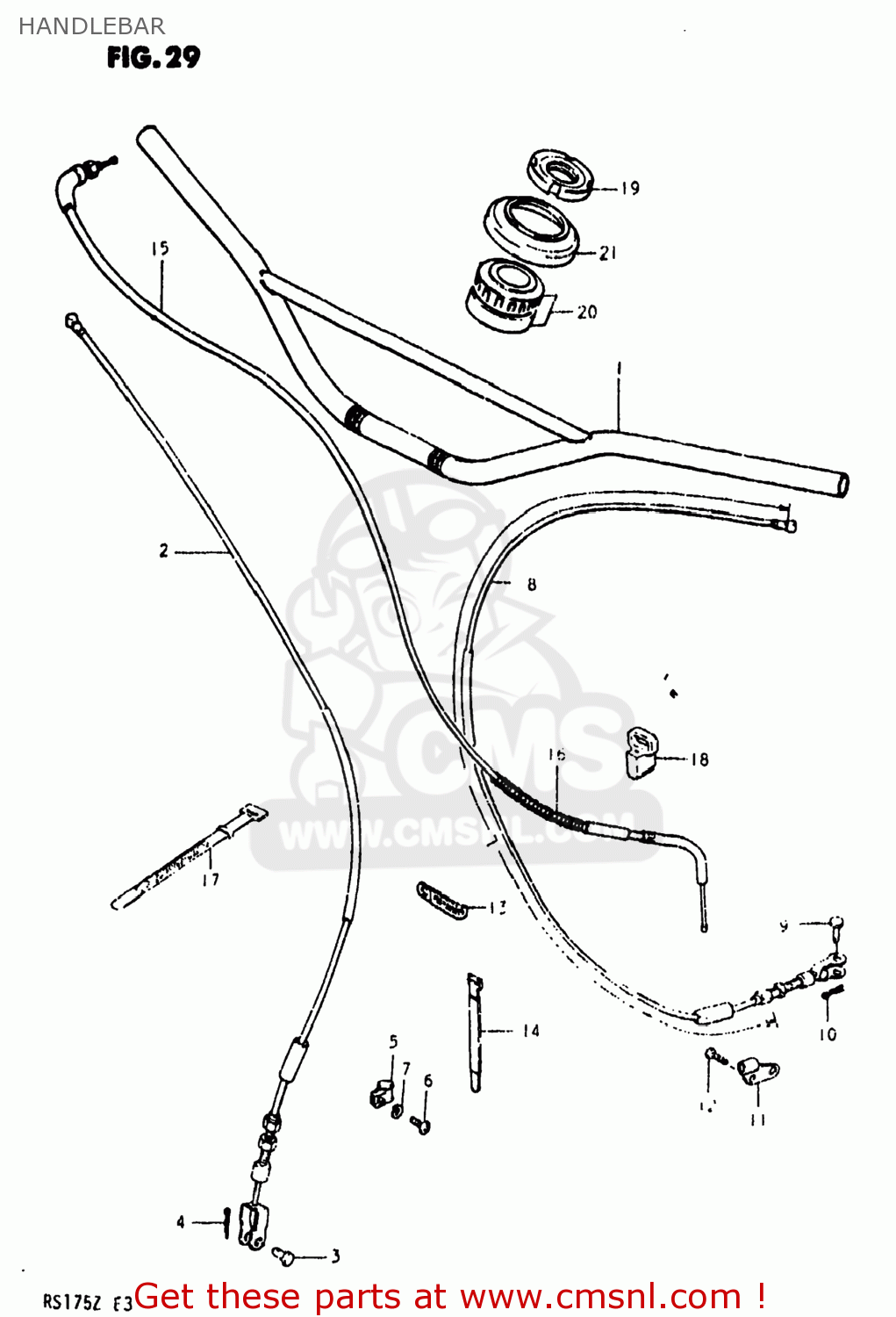 HANDLEBAR RS175 1981 (X) USA (E03)
