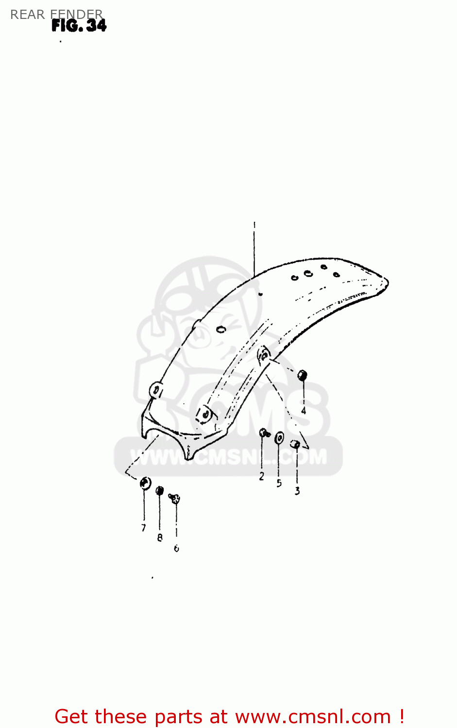 REAR FENDER RS175 1981 (X) USA (E03)
