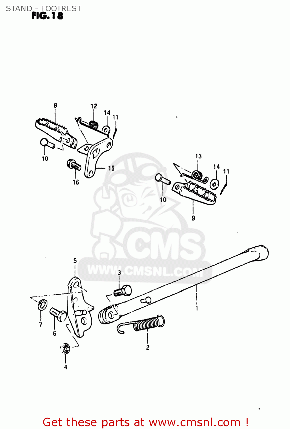 STAND - FOOTREST RS175 1981 (X) USA (E03)