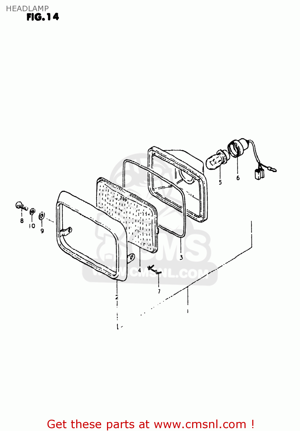 HEADLAMP RS175 1982 (Z) USA (E03)