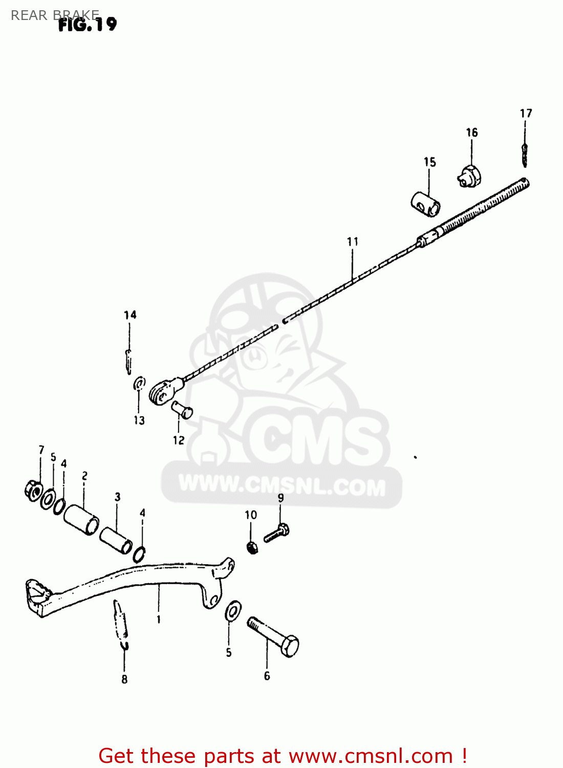REAR BRAKE RS175 1982 (Z) USA (E03)
