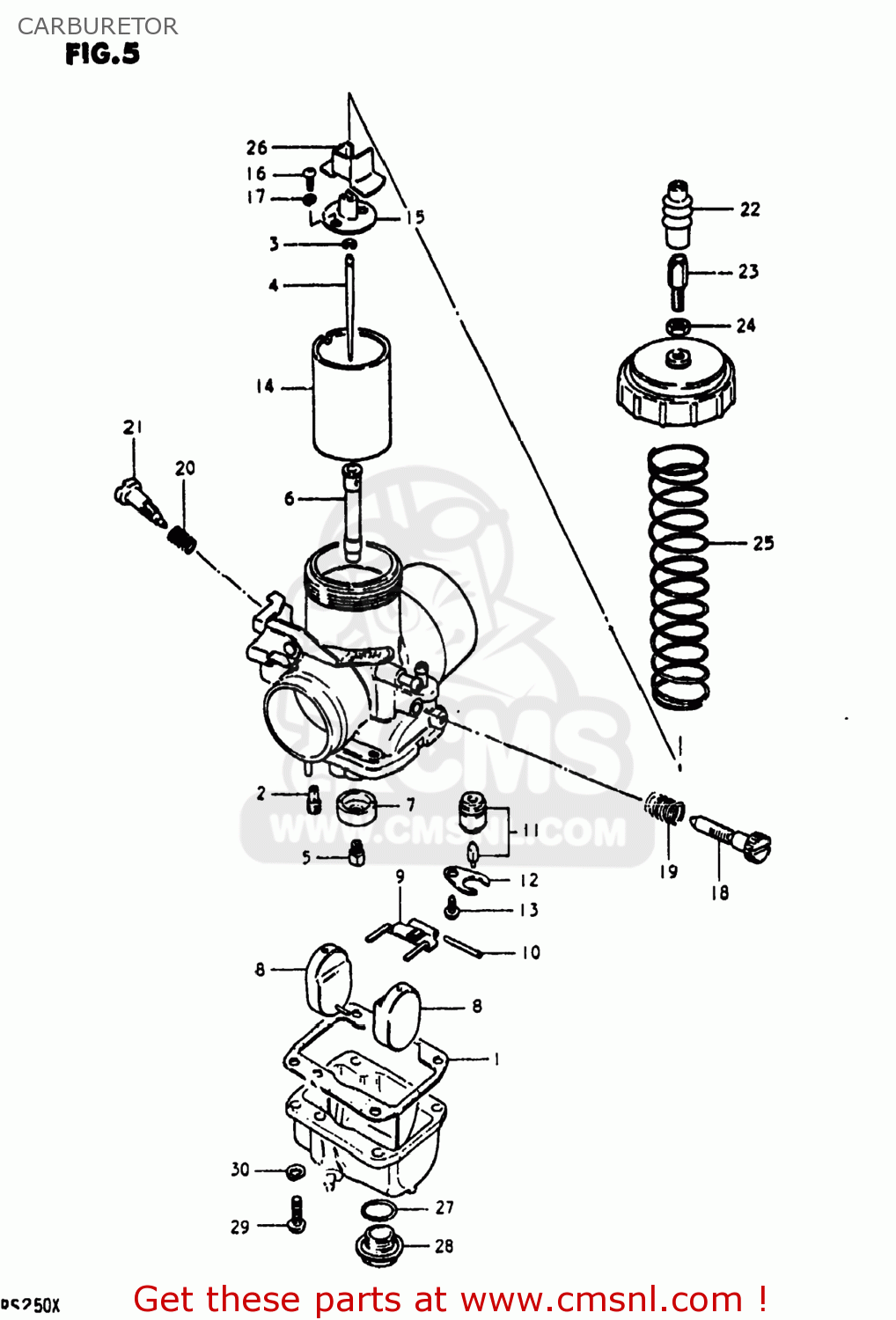 Suzuki RS250 1980 (T) USA (E03) CARBURETOR - buy original CARBURETOR ...