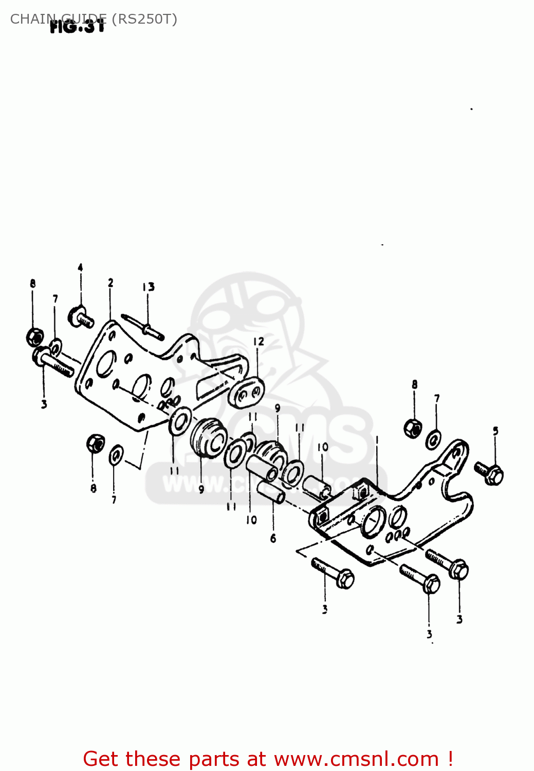 CHAIN GUIDE (RS250T) RS250 1980 (T) USA (E03)