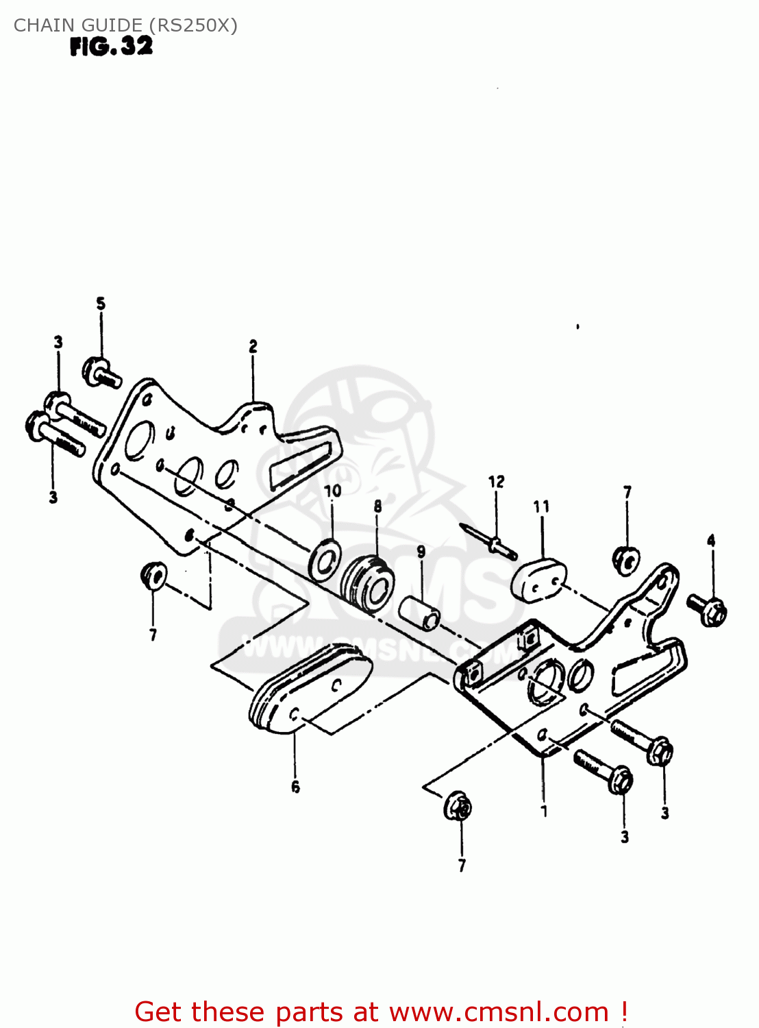 CHAIN GUIDE (RS250X) RS250 1980 (T) USA (E03)