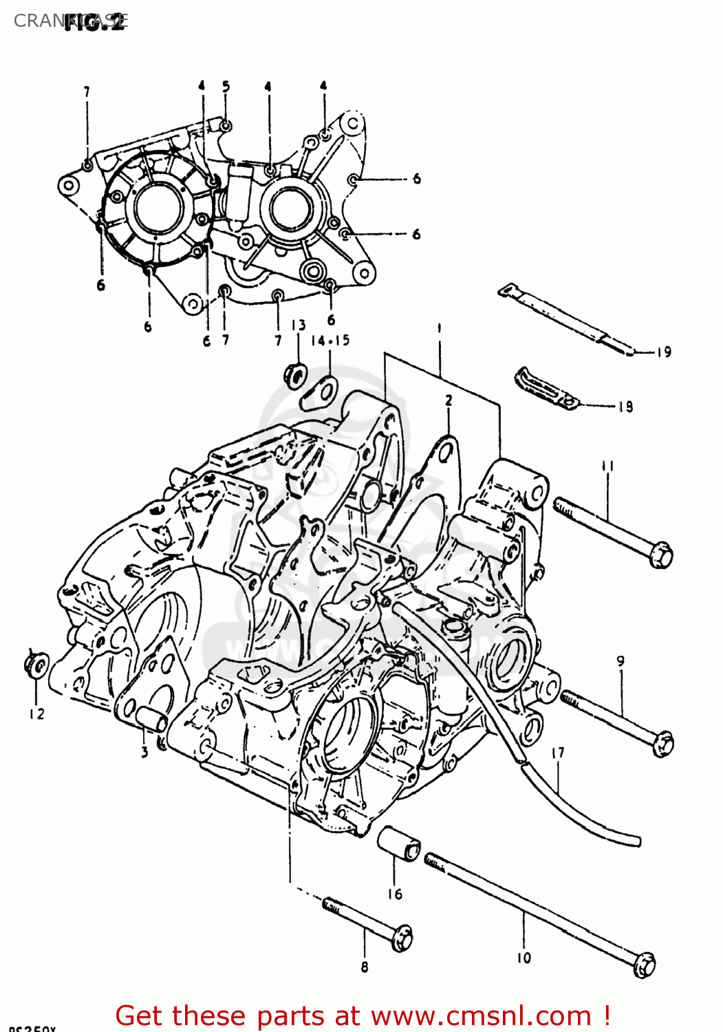 CRANKCASE RS250 1980 (T) USA (E03)