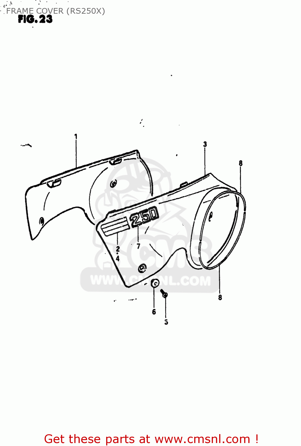 FRAME COVER (RS250X) RS250 1980 (T) USA (E03)