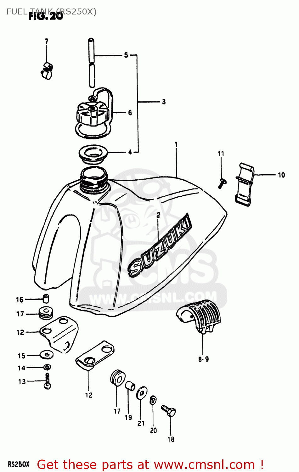 FUEL TANK (RS250X) RS250 1980 (T) USA (E03)